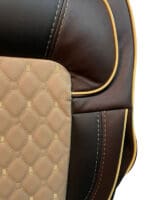 روکش صندلی طرح تایگر تمام چرم درجه یک خارجی رنگ قهوه‌ای مشکی وسط کرم مناسب برای خودرو پژو پرشیا - پژو پارس - و 405 صندلی قدیم - روآ - آردی