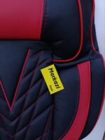 روکش صندلی دنا / دنا پلاس - طرح تایگر - چرم - رنگ مشکی - مغزی قرمز - نوار/بالشتک قرمز - گلدوزی/دوخت قرمز - کد:6016